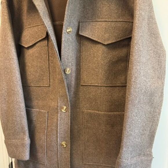 Banana Republic Womens Medium Structured 4 Pocket Button Shacket Shirt Jacket - Picture 2 of 10